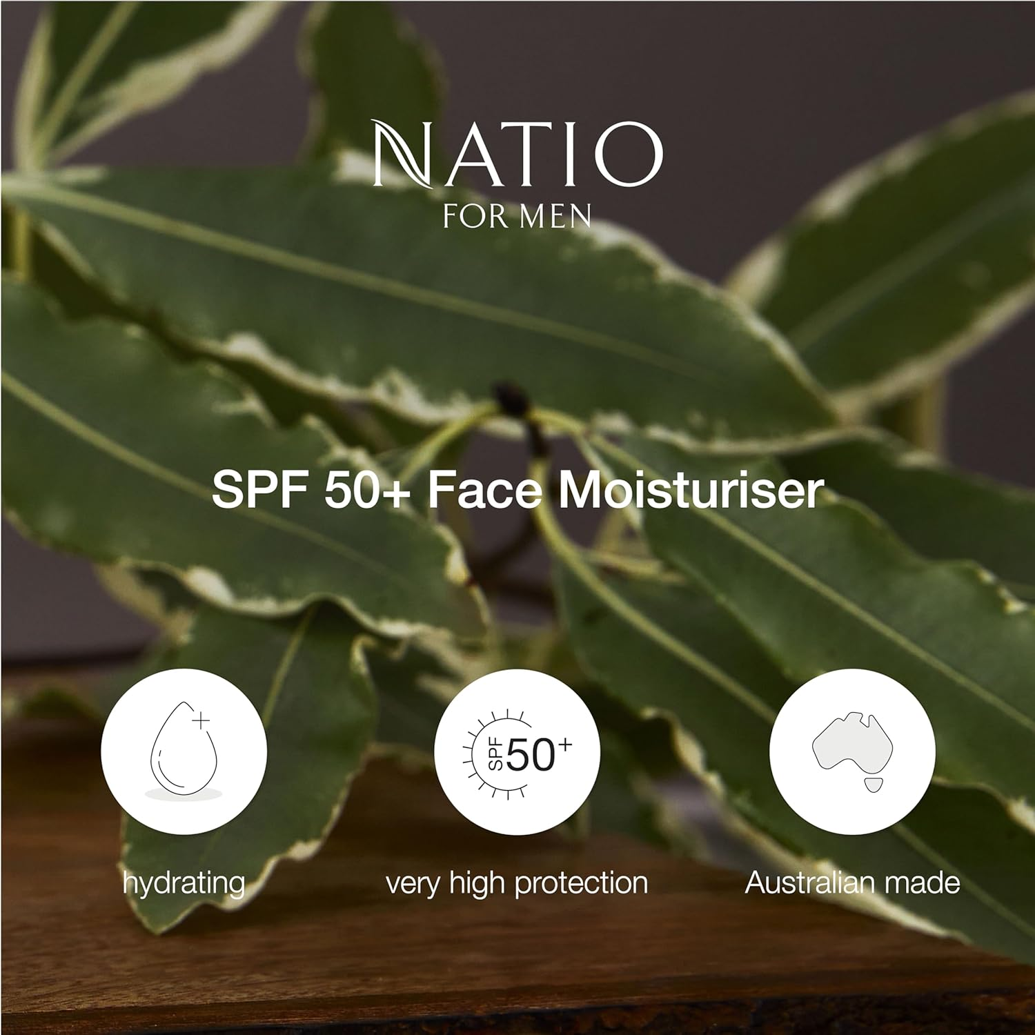 Natio Australia Natio Australia for Men SPF 50+ Face Moisturiser 100G - 2-In-1 Face Moisturiser & Sunscreen for Men - Broad Spectrum UVA/UVB Protection, Non-Greasy, Quick-Drying - Made in Australia image number 3