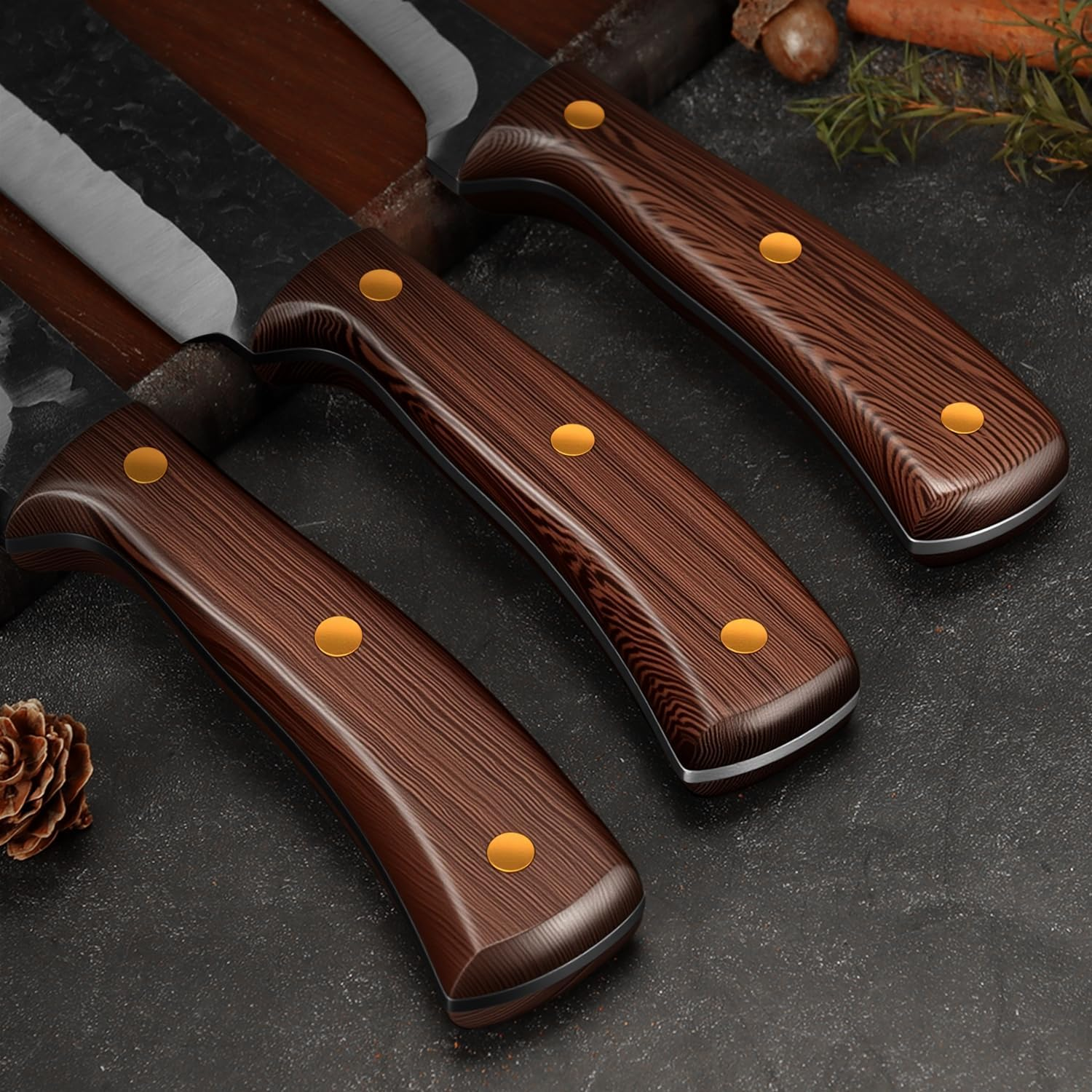 3 Piece Kitchen Knife Set Boning Knife Set &ndash; Razor Sharp Kitchen Knives Full Tang Butcher Knife Set,Boning Knife High Carbon Stainless Steel Cooking Knife Set, Gift Box