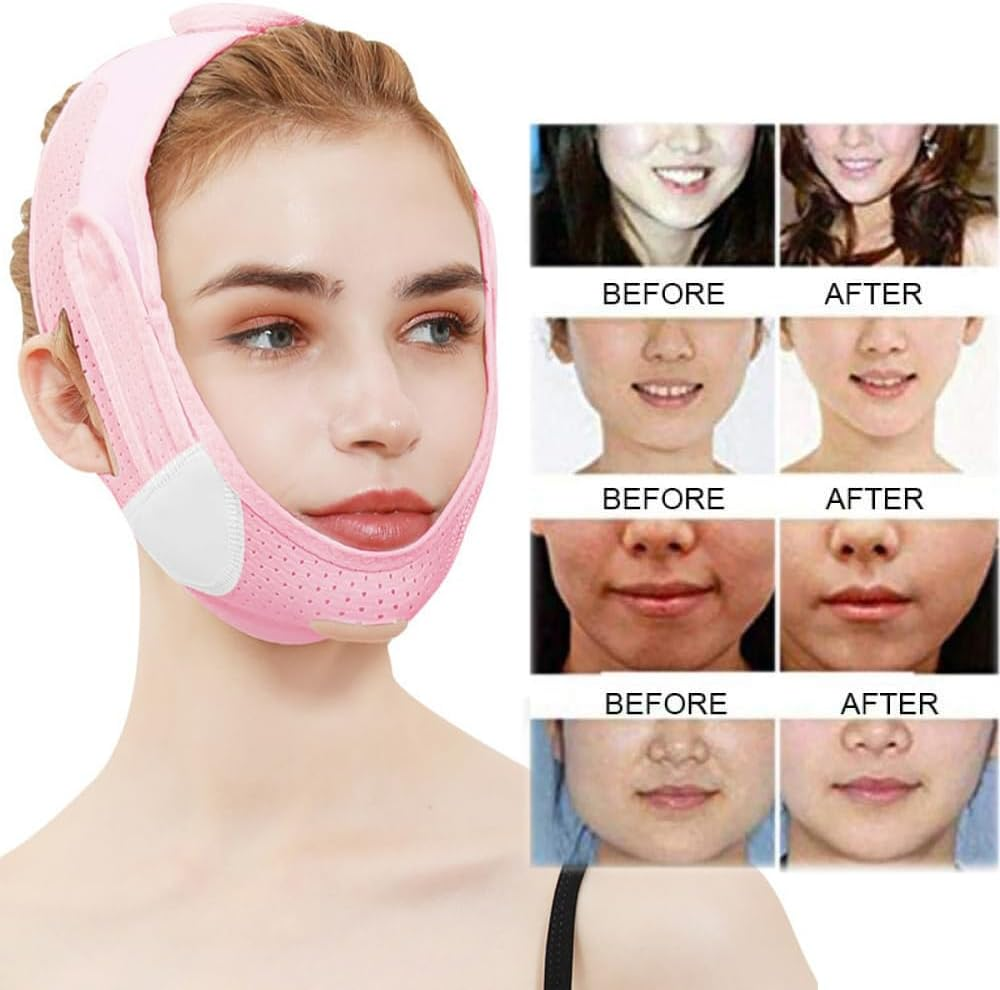 Chin Strap,Face Contouring Sleeping Mask,Jawline Shaper,Face Firming Mask,V Line Facial Slimming Strap,Chin Slimming Band,Jaw Exerciser,Reusable Chin Strap