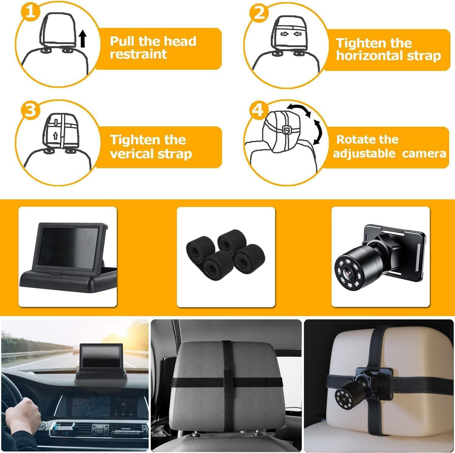 Itomoro Baby Car Mirror, View Infant in Rear Facing Seat with Wide Crystal Clear View,Camera Aimed at Baby-Easily to Observe the Baby'S Every Move image number 5