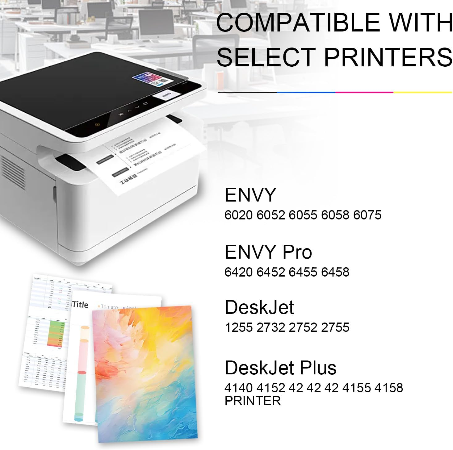 67XL Black Ink Cartridge Replacement for HP Ink 67 67XL Compatible for Deskjet 2800E 2842E 2855E 4255E Envy 6020E 6034E 6475 6455E 6055E 6058 6452E Printer(2 Black，2 Pack) image number 3