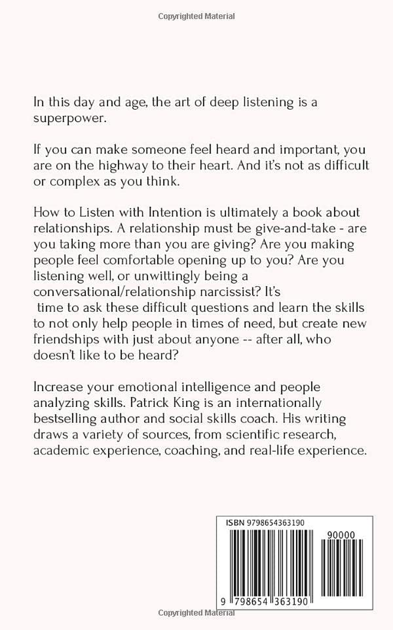 How to Listen with Intention: the Foundation of True Connection, Communication, and Relationships (How to Be More Likable and Charismatic) image number 1