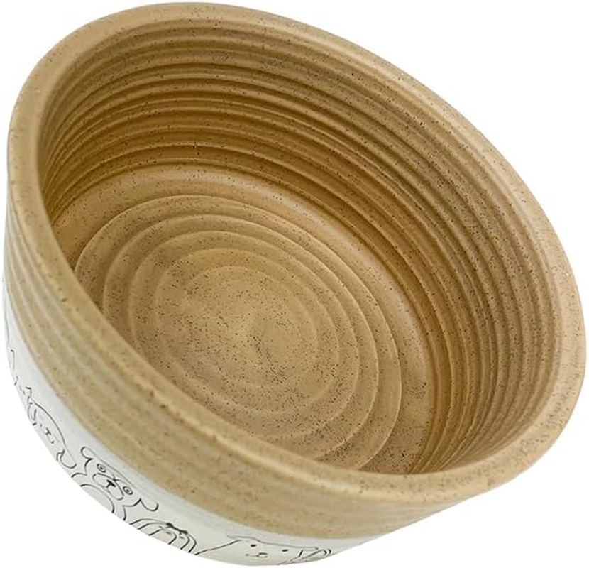 Barkley & Bella Dog Bowl Ceramic Pooch, White&Brown - Dog Bowl, Handcrafted, Durable, Heavyweight Stability, Dishwasher-Safe image number 1