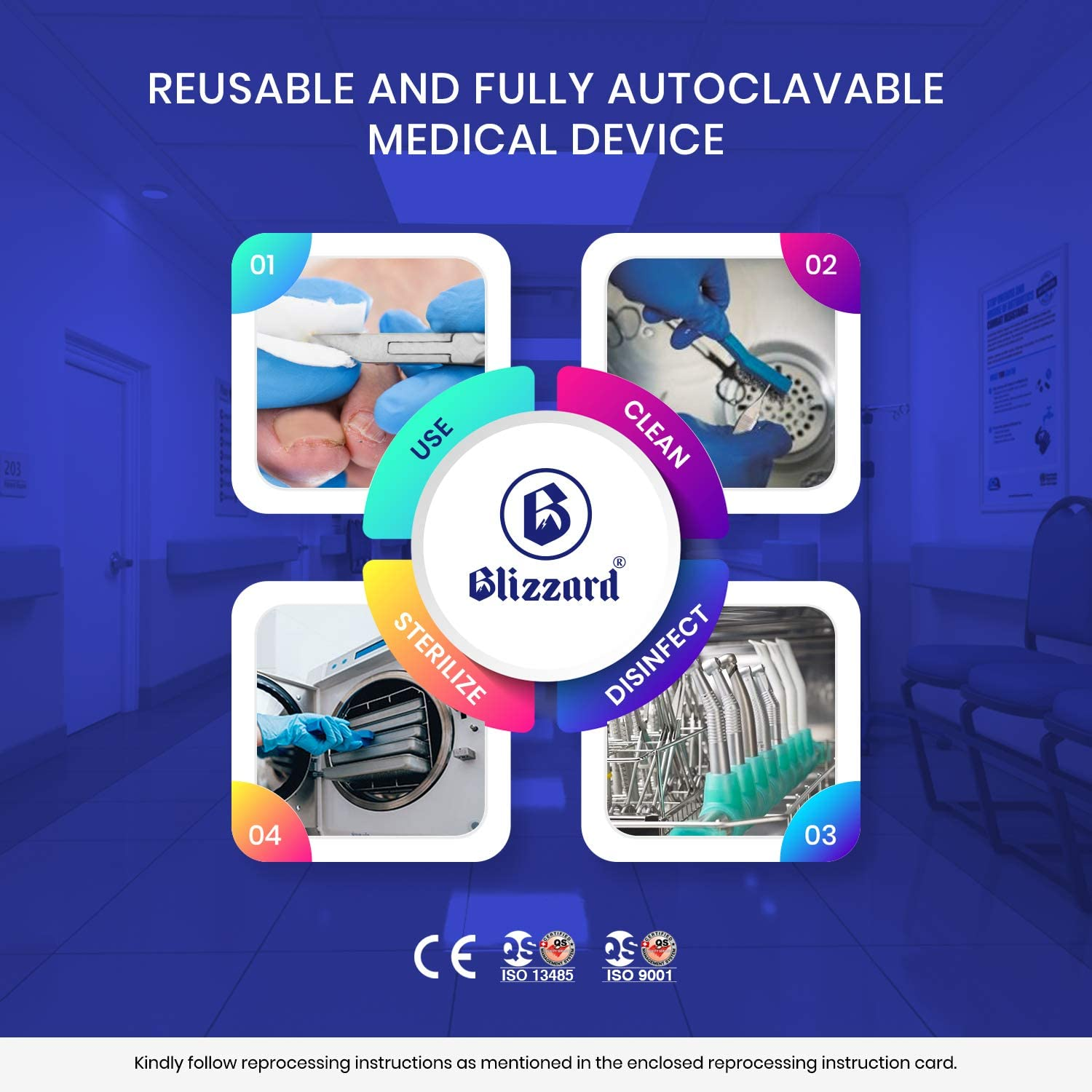 Blizzard Nail Clippers for Men with Thick or Ingrown Toenails Blizzard Podiatrist Toenail Clipper Set German Forged 5.5 Inch Heavy Duty Nail Cutter Straight Head Smooth Handles - Hospital Grade image number 6