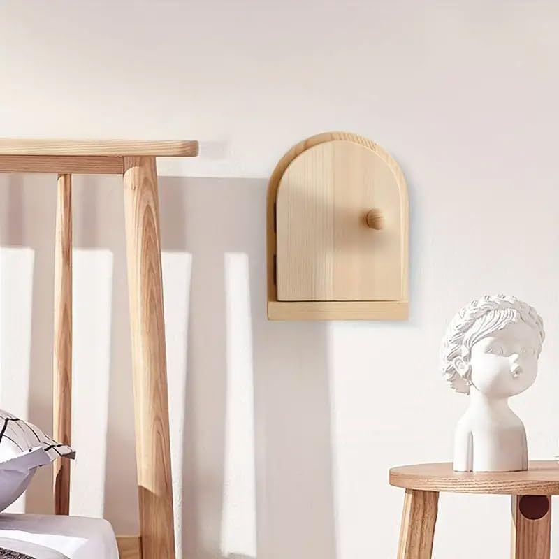 AIMALL Solid Wood Switch Protective Cover &ndash; 6.3X4.7 Inch Wall-Mounted Household Socket Decorative Frame, Anti-Electric Shock Button Cover with Pine and Burnt Paulownia Wood Options - Tung Wood image number 6