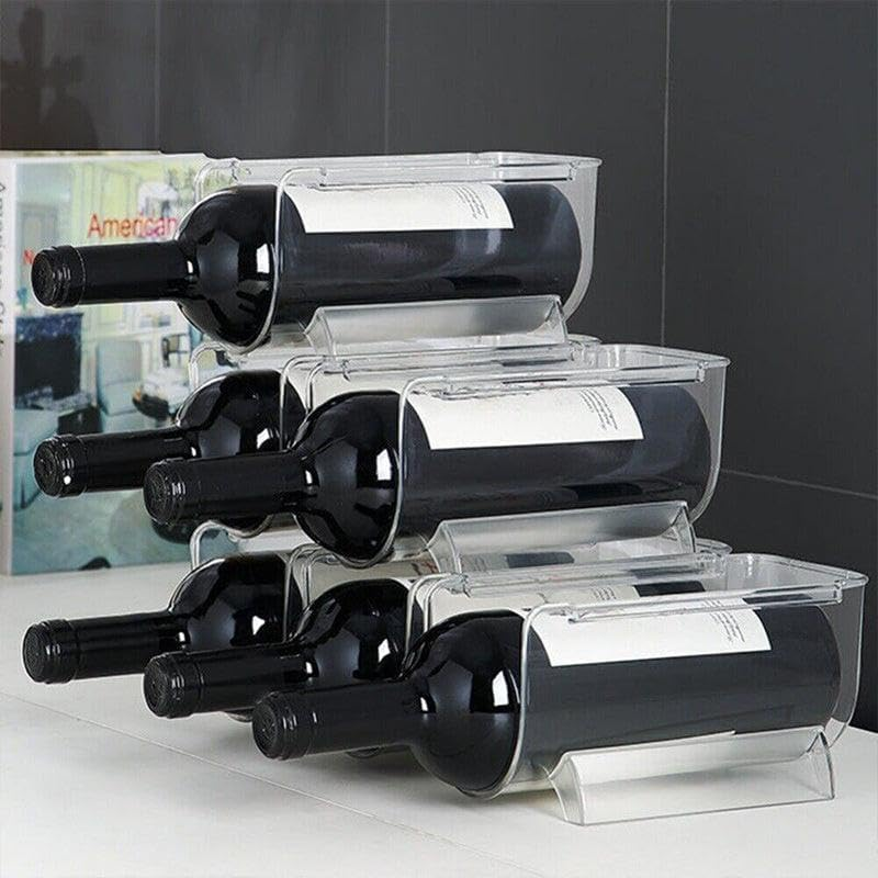 AIMALL Fridge Organiser Wine Beer Stacking Bottle Rack Kitchen Space Saving Can Holder, Durable PET Material - Fits 1/2/3 Bottles image number 5