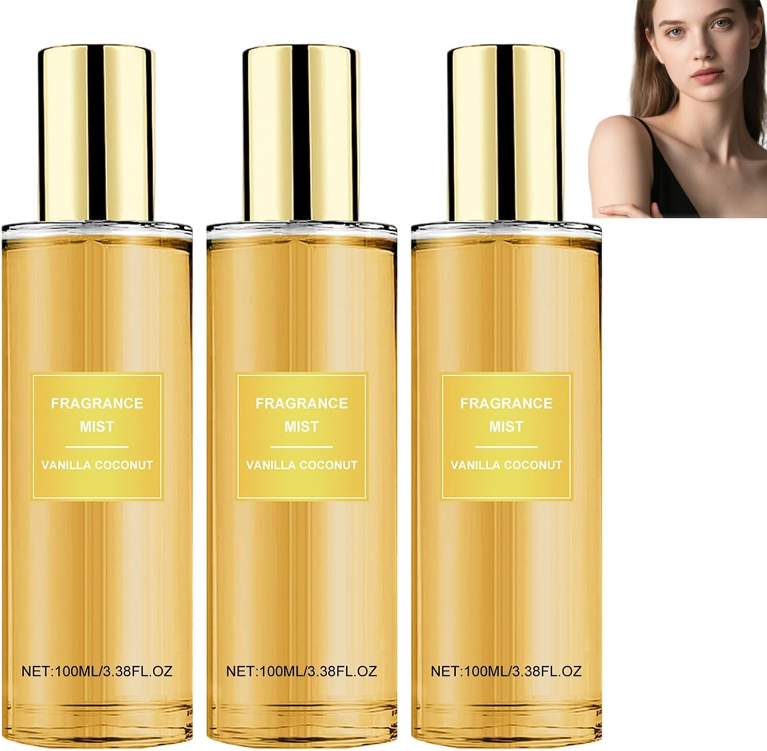 Vanilla Coconut Fragrance Mist, Long Lasting Hair and Body Mist for Women, Coconut & Vanilla Perfume, Deodorization, Nourishing Hydrating, All-Day Light Fragrance, Lightweight & Refreshing (1Pcs)