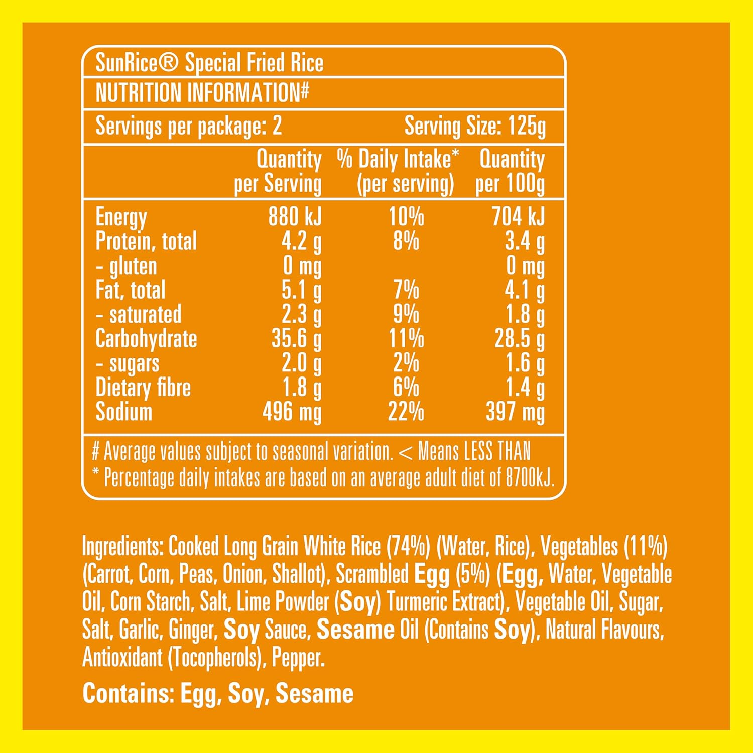 Sunrice Microwave Special Fried Rice Flavoured Rice Cups 6X 2X125G image number 2