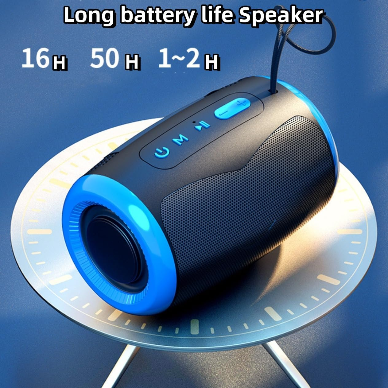Portable Mini Bluetooth Speaker, IP68 Waterproof Speaker, Bluetooth 5.3, Hifi, Hands-Free Calls, 2000 Mah Battery, Wireless Speaker for Car, Indoor,Outdoor, Shower, Sports, Hiking (Black&Blue) image number 3