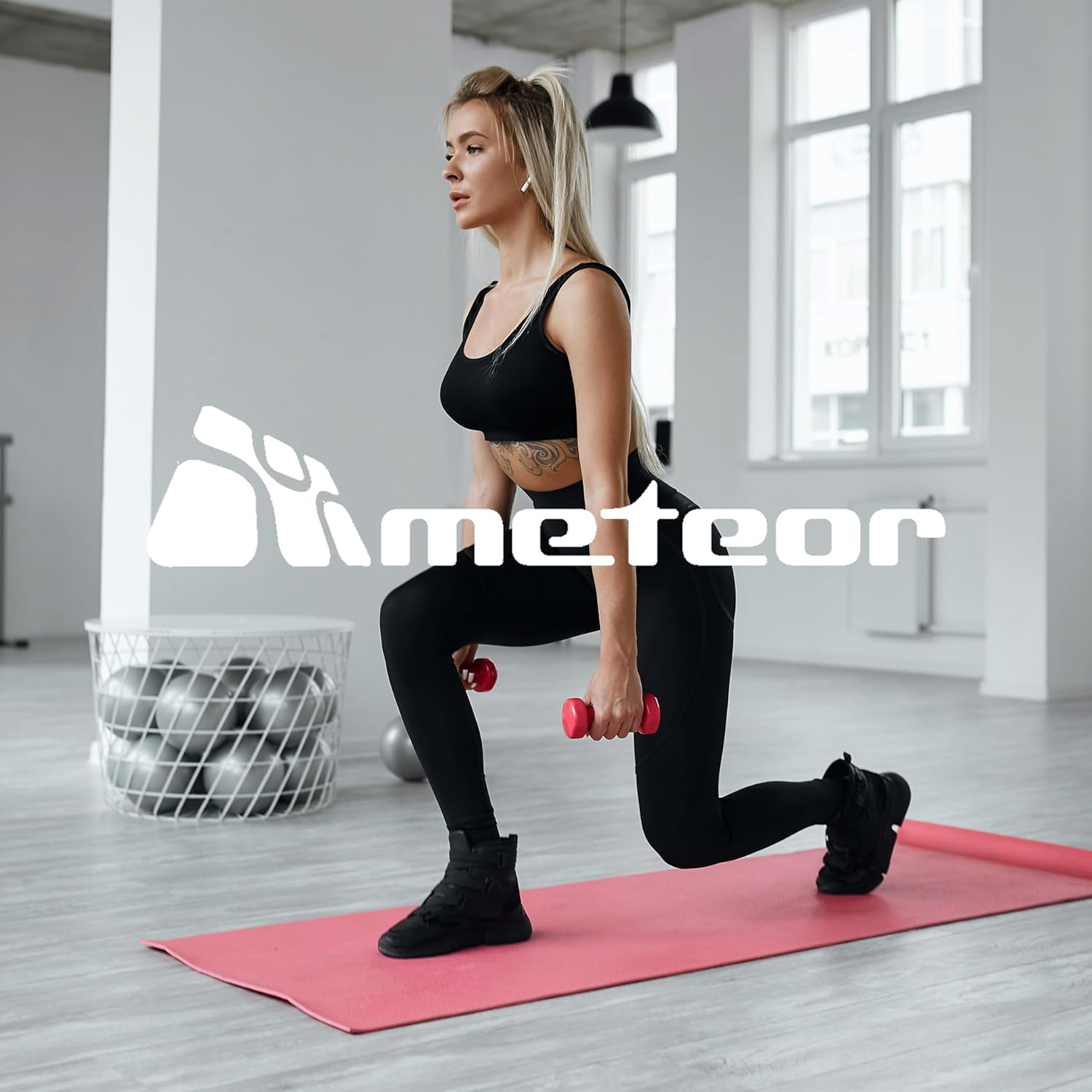 Meteor Dumbbells Anti-Slip Vinyl Dumbbell Soft Touch Gel Grip Hand Weights Home Gym Exercise Small Weight Set image number 4