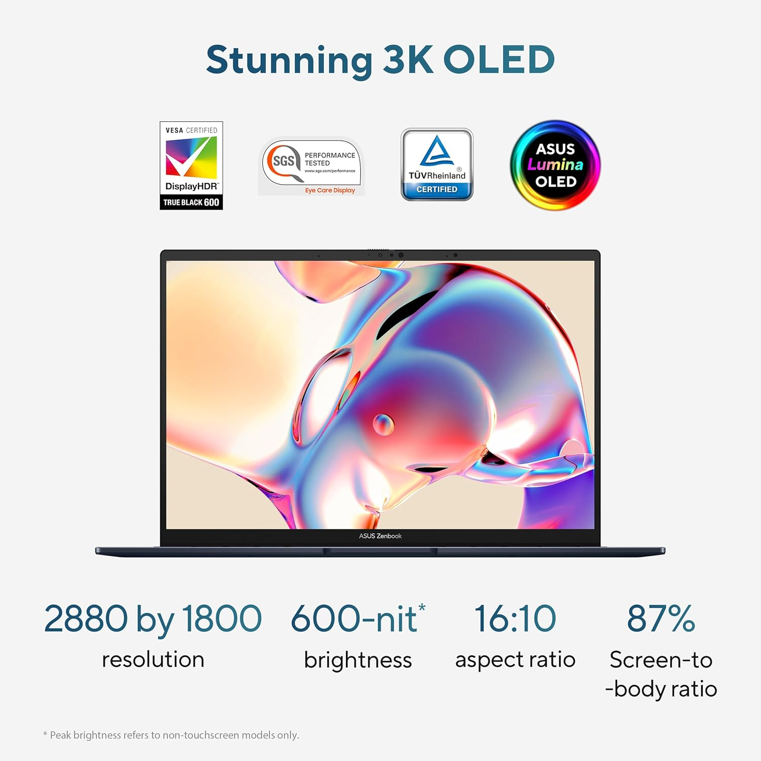 ASUS Zenbook 14 Lifestyle Laptop. 14" 3K OLED Display. Intel Core Ultra 7 Processor 255H 2.0 Ghz (Up to 5.1 Ghz) Intel AI Boost NPU up to 13TOPS. LPDDR5X 16GB RAM. 1TB Pcie 4.0 SSD. Wi-Fi 7. Win 11 H image number 6