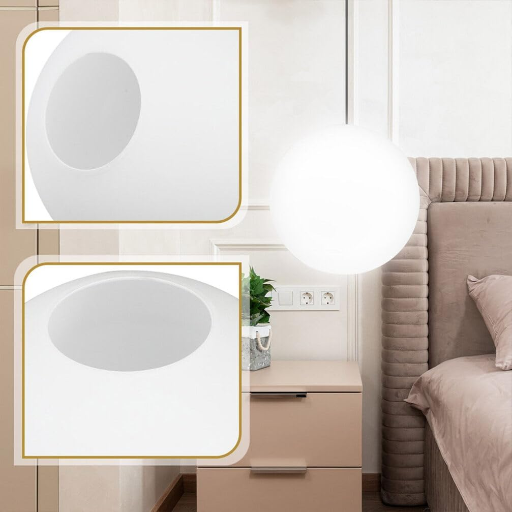 Alipis Frosted Glass Lampshade 5 Inch round Globe Ceiling Lamp Shade Replacement Textured Pendant Light Cover for Living Room Bedroom Decor image number 2