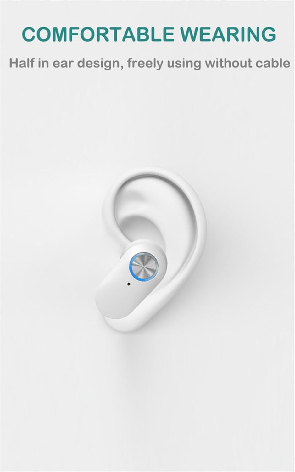 ELLENNE Modern Futuristic LCD Headsets Bluetooth YD06 Black White Gaming Wireless TWS Dual Channel (Black) image number 5