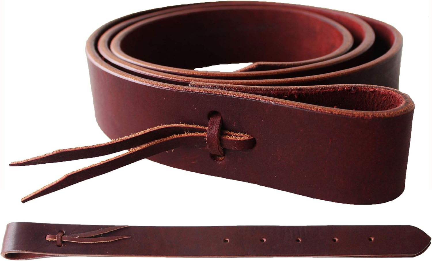 Challenger Amish USA Horse Western Saddle Latigo off Billet Tie Strap Set Pair Burgundy 404RT03