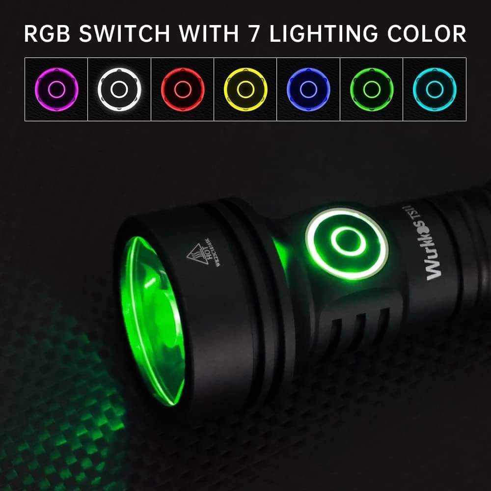 Wurkkos TS11 Rechargeable Led Torch, 616M Long Range Flashlight, 2000 Lumen Super Bright EDC Flashlight, Anduril 2.0, IP68 Waterproof Torch for Outdoor Camping Hunting Searching(Black -6500K) image number 3