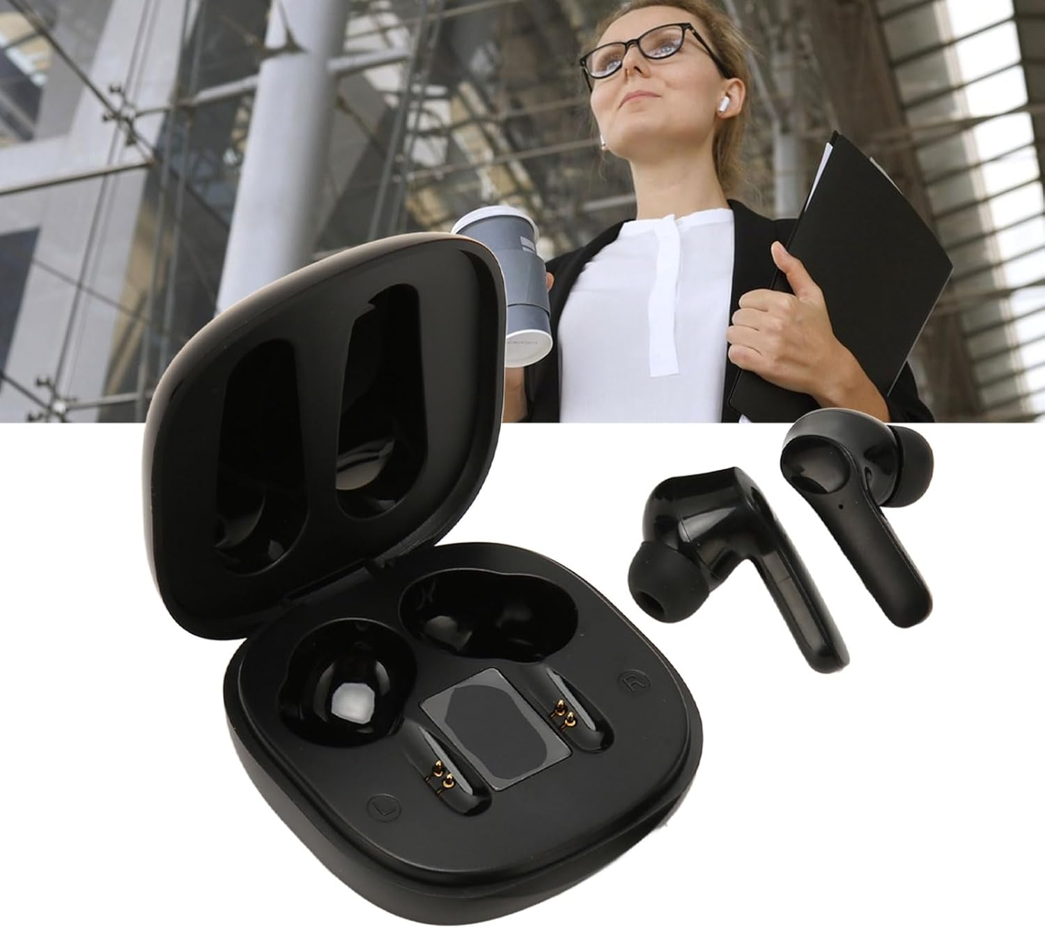 Translator Earbuds With5.3, 74 Languages 70 Accents, Real Time Translation, 4 Translation Modes, Ergonomic Design, Hifi Stereo, for Music Call (Black) image number 4