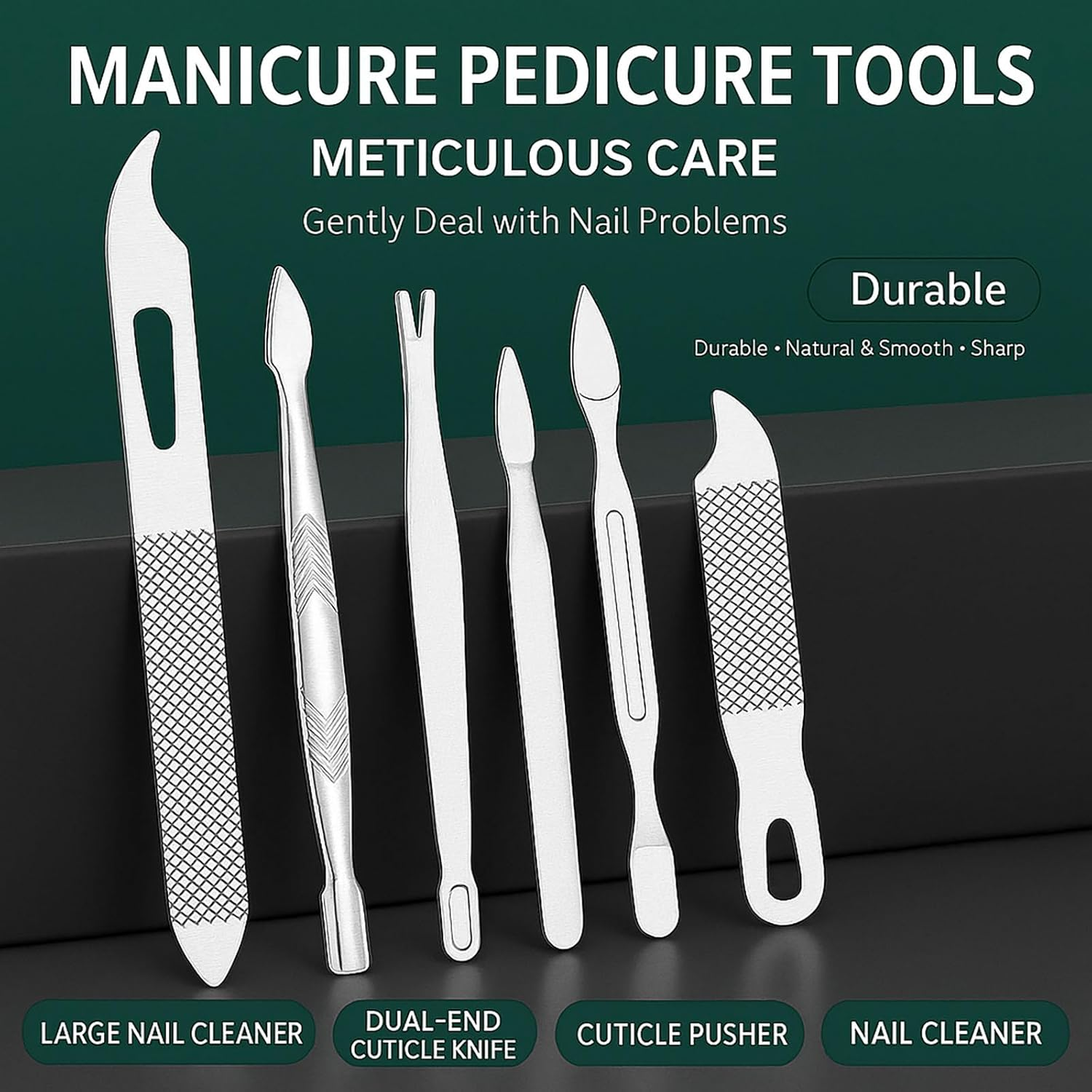 SYGELER Manicure Kit,19 in 1 Professional Pedicure Kit Stainless Steel Nail Clipper Personal Care Tools with PU Leather Travel Case for Fingernails Toenails Grooming image number 5