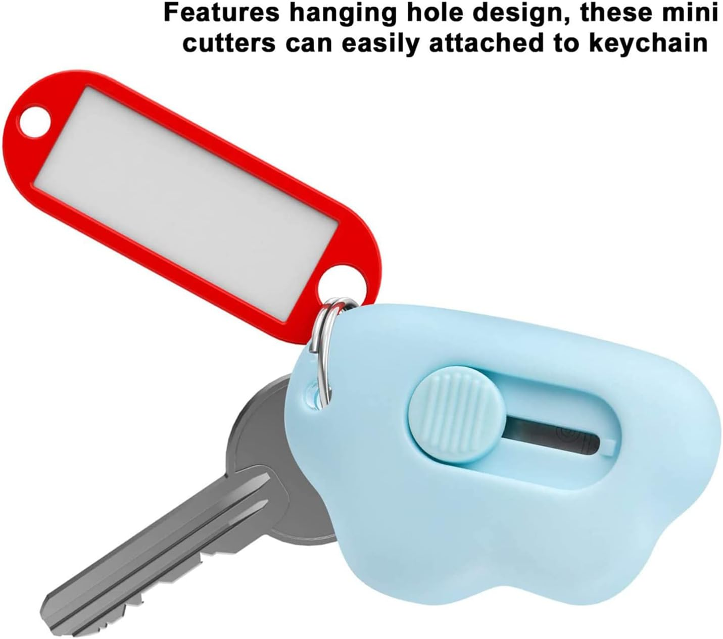 1Cm Mini Pocket Box Cutter Retractable Blade Utility Knife Letter Opener Box Cutter Carton Opener for Keychain Decoration Gift Kids (White) image number 1