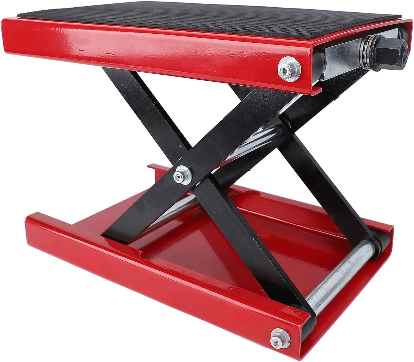 Motorcycle Lift Scissor Jack, 1100LB Foldable Center Hoist Crank Stand, 3.35 to 13.39In Height Adjustable, Heavy Duty Metal Motorbike Lift Jack Stand for Motorbike, ATV, Sport Bike image number 2