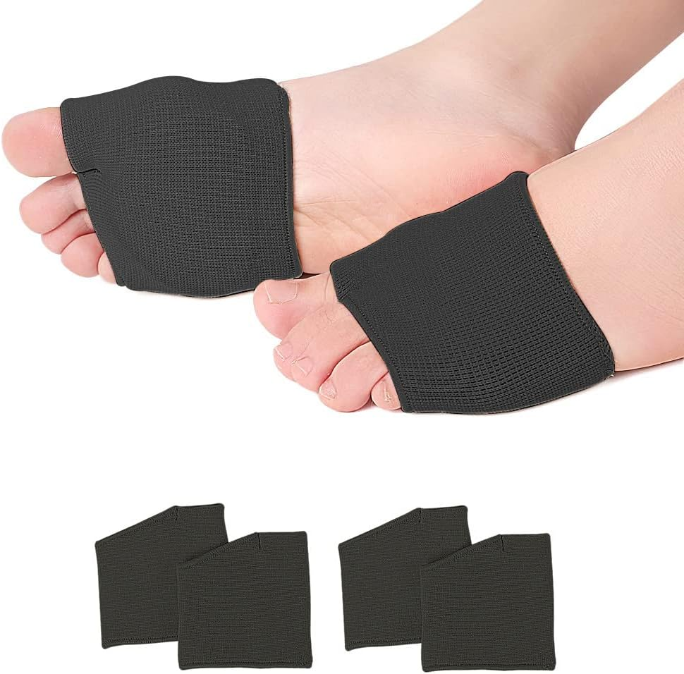 Metatarsal Gel Sleeve Pads Half Toe Bunion Sole Forefoot Cushion Half Socks Prevent Calluses Blisters Feet Care Tool (One Size Fit Most Women&Men, Beige)