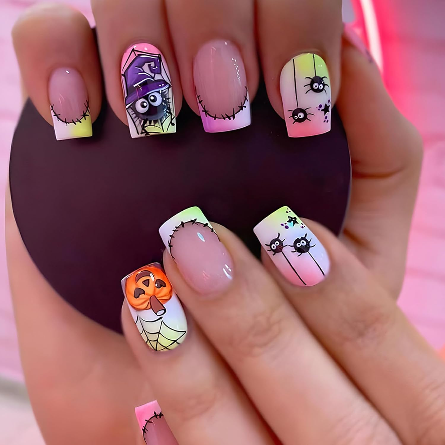 Nail Nail Nail Nail Glue Nail Glue Nail Nail Nail Nail Glue Nail Nail Nail Acrylic Nail Halloween Press on for Halloween False Nail Nail Nail Polish Decoration image number 4