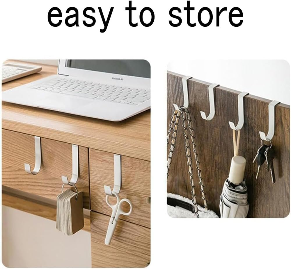 4 Pack over the Cabinet Door Single Hooks Fit for 3/4 Inch Doors (Black) image number 3