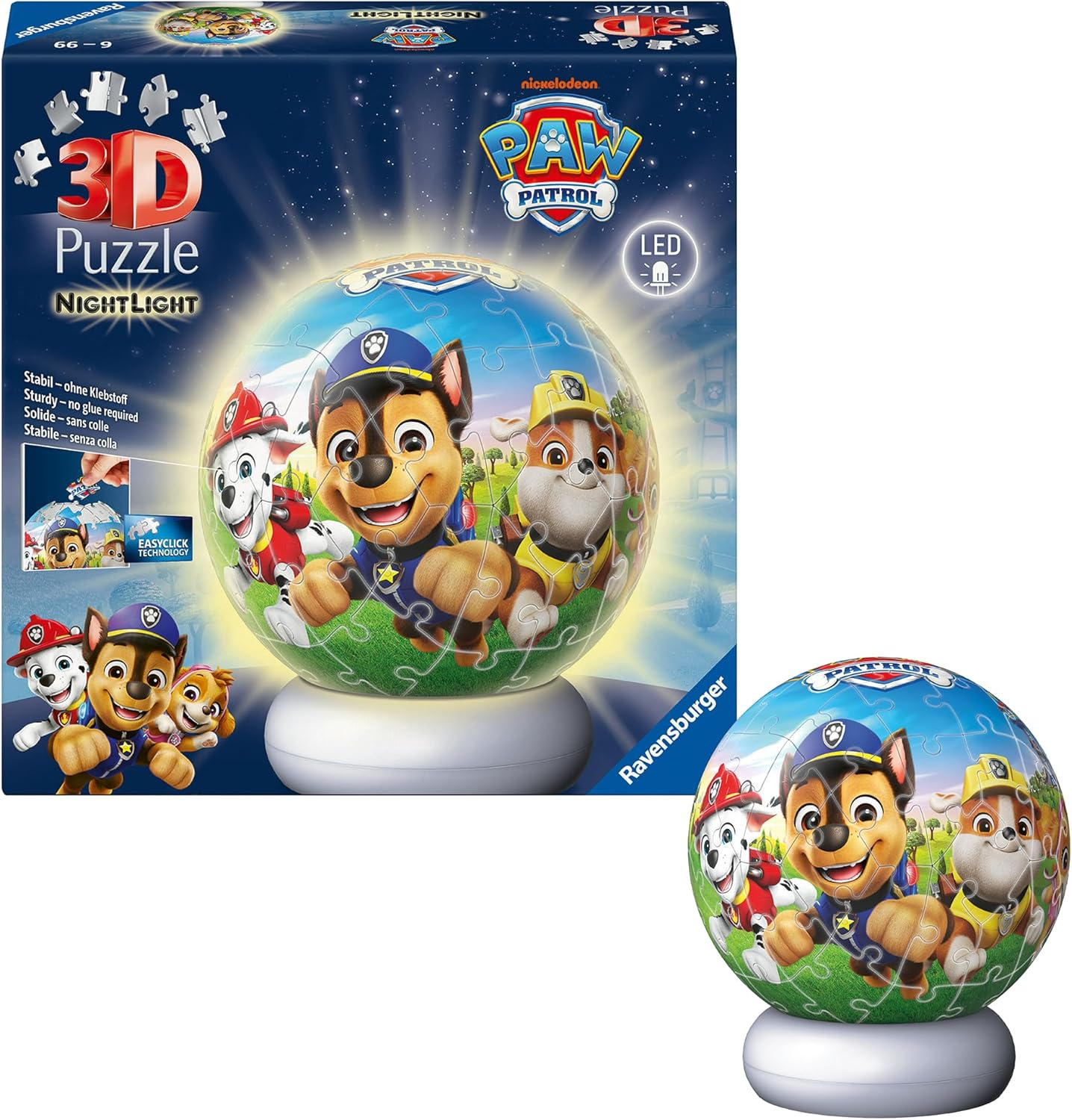 3D Puzzle-Ball Nachtlicht Paw Patrol: Erleben Sie Puzzeln in Der 3. Dimension! image number 5