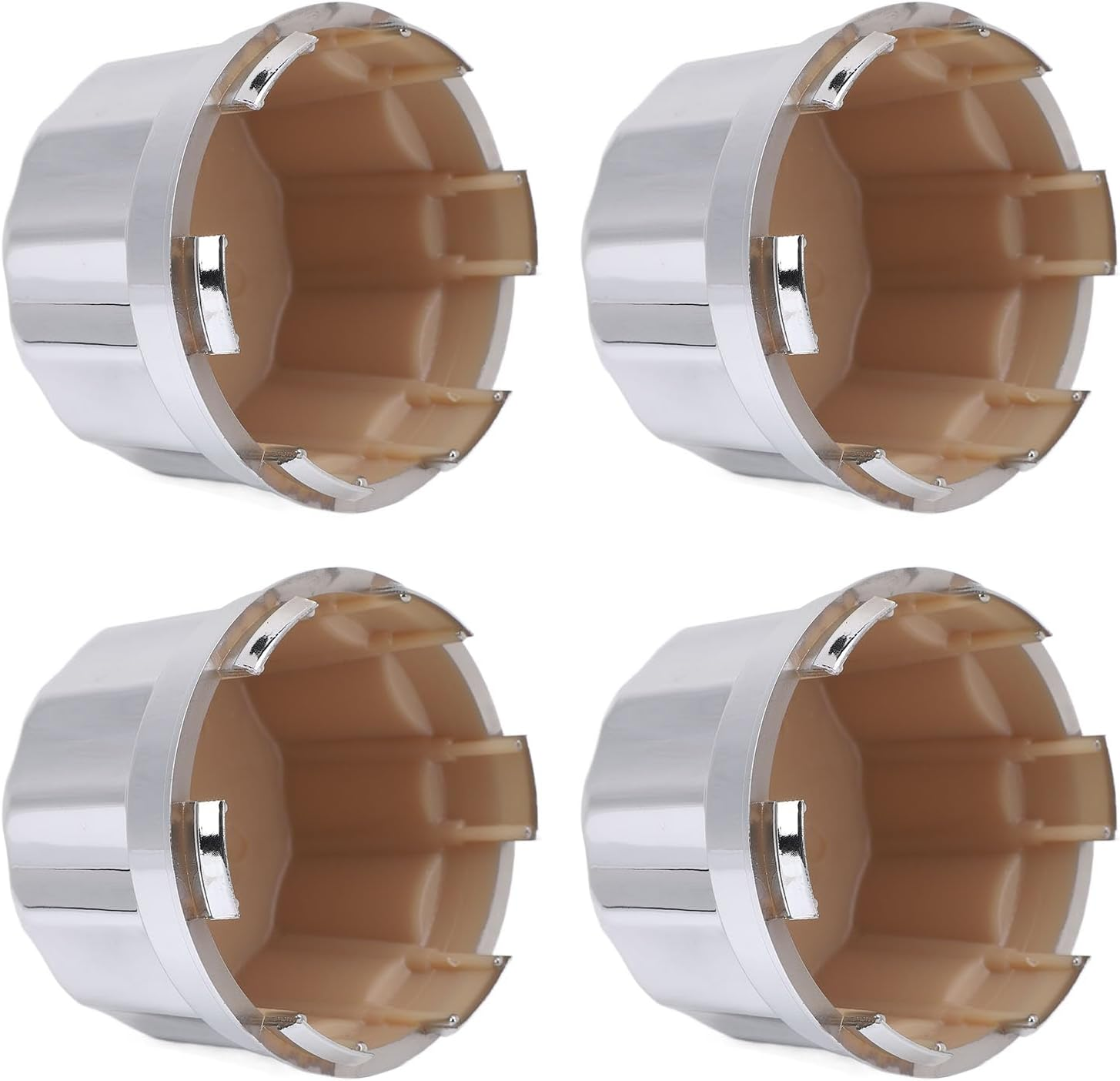 Tyre Wheel Hub Cap Cover, 4 Pieces ATV Tire Center Wheel Hub Cap Electroplated Surface for 8" 10" 12" 14" Alloy Wheels ATV Quad image number 5