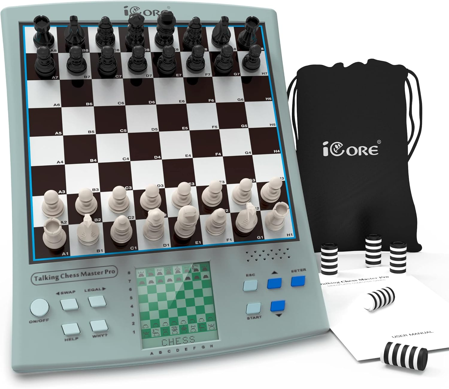 Icore Chess Set Travel Magnetic Checkers Board Electronic No Stress Teaching Game for Kids Adults image number 2