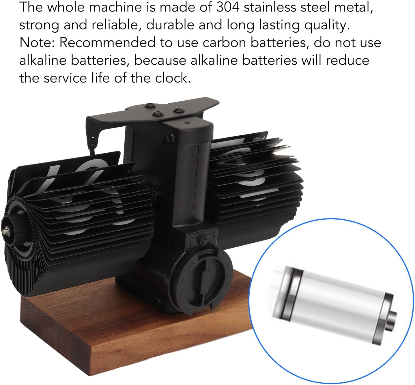 Retro Digital Flip down Clock, Battery Operated Auto Flip Clock, Digital Desk Table Page down Clock with Knob Adjustment, for Home Room Office Decoration (Black)