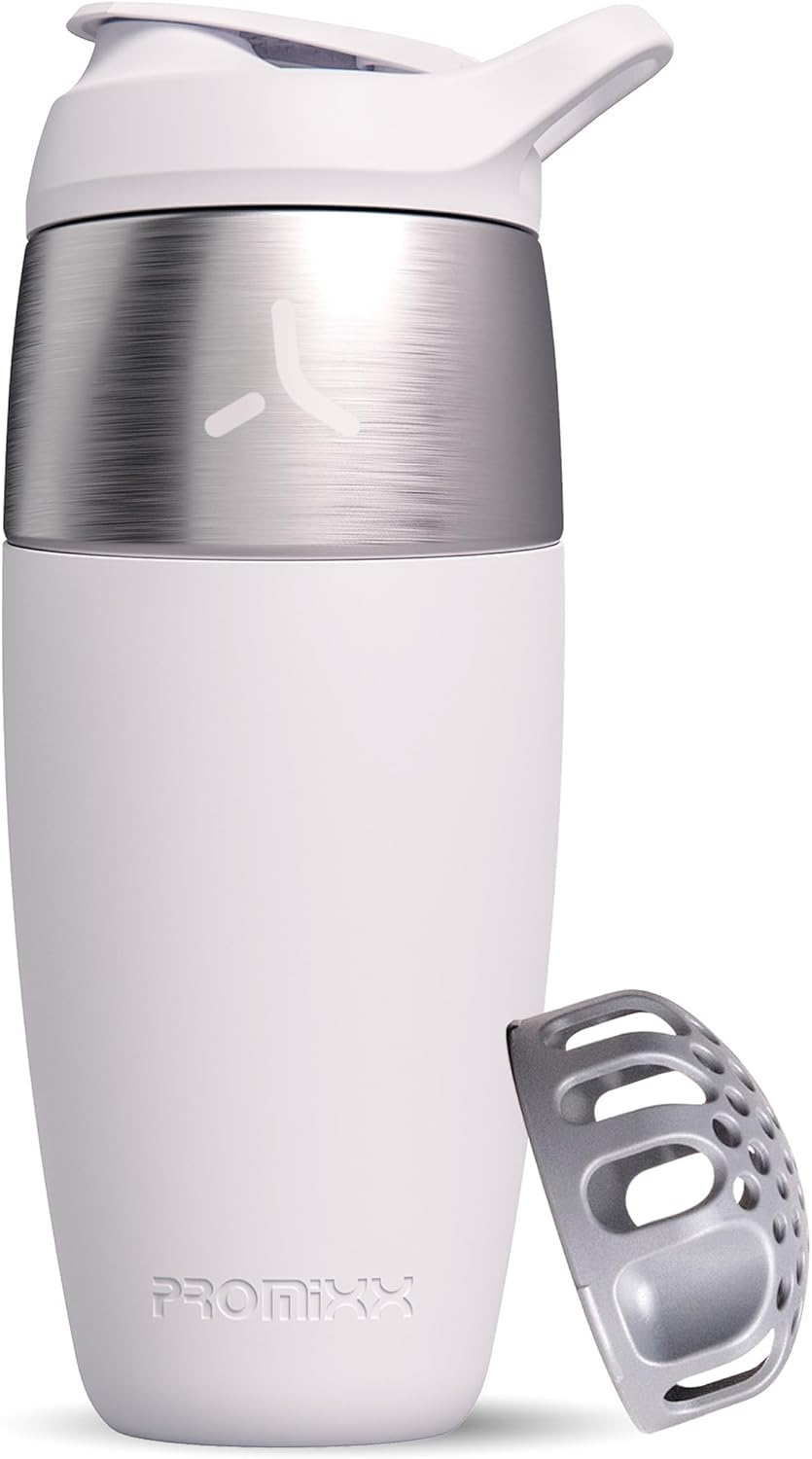 Promixx Pursuit 950Ml Shaker Bottle - Single Wall Stainless Steel Protein Shaker Bottle, Super Smooth Shakes, 32Oz, Ceramic White image number 3