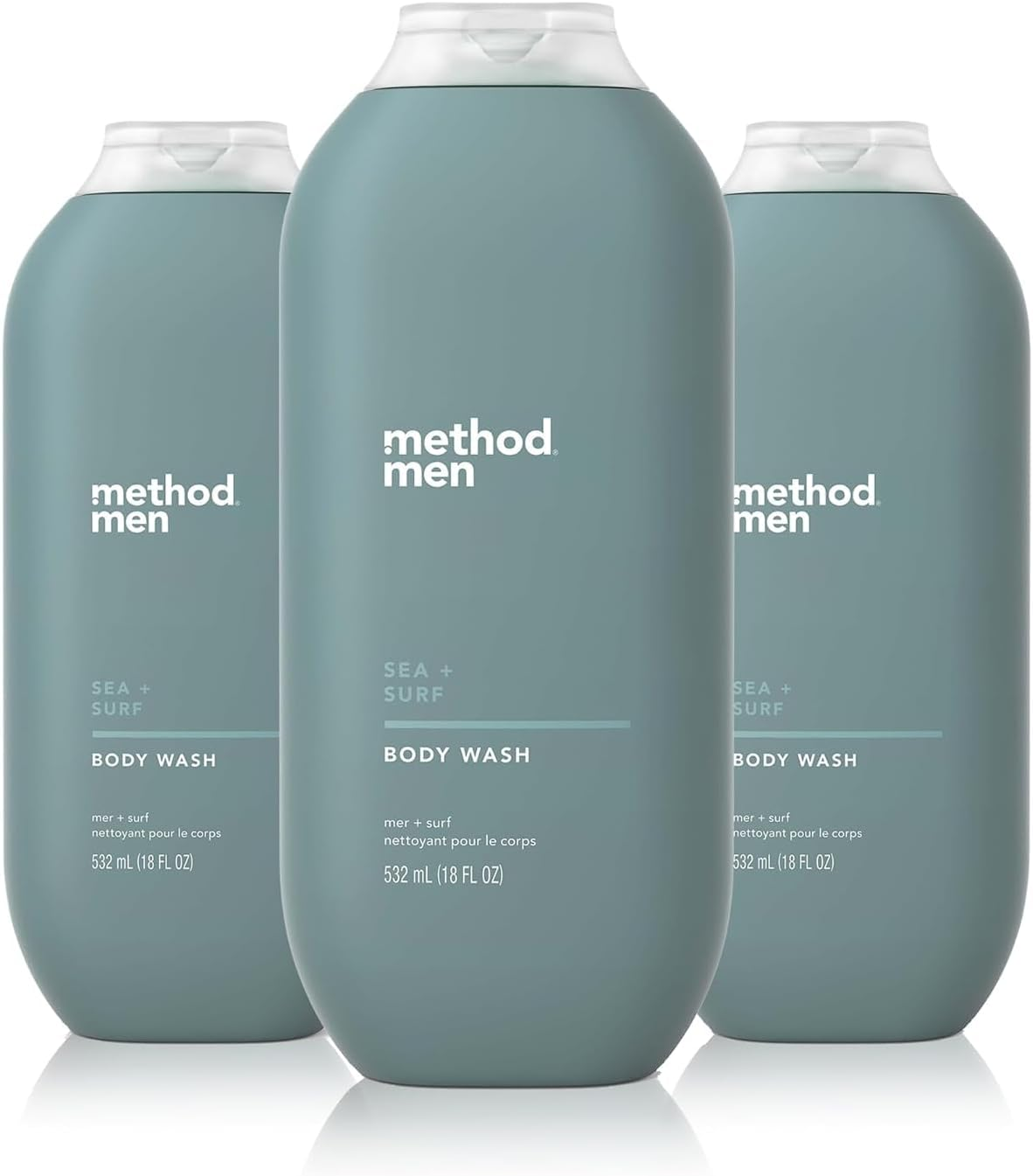 Method Men Body Wash, Sea + Surf, Paraben and Phthalate Free, 18 FL Oz (Pack of 3),Softening image number 1