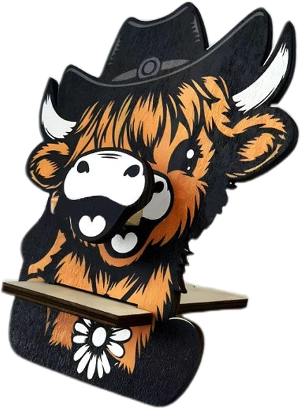 Animal Glasses Holder - Funny Glasses Stand, Highland Cow Glasses Holder | Portable Highland Glasses Holder Stand, Glasses Holder Statues, Wooden Cow Glasses Stand for Desk