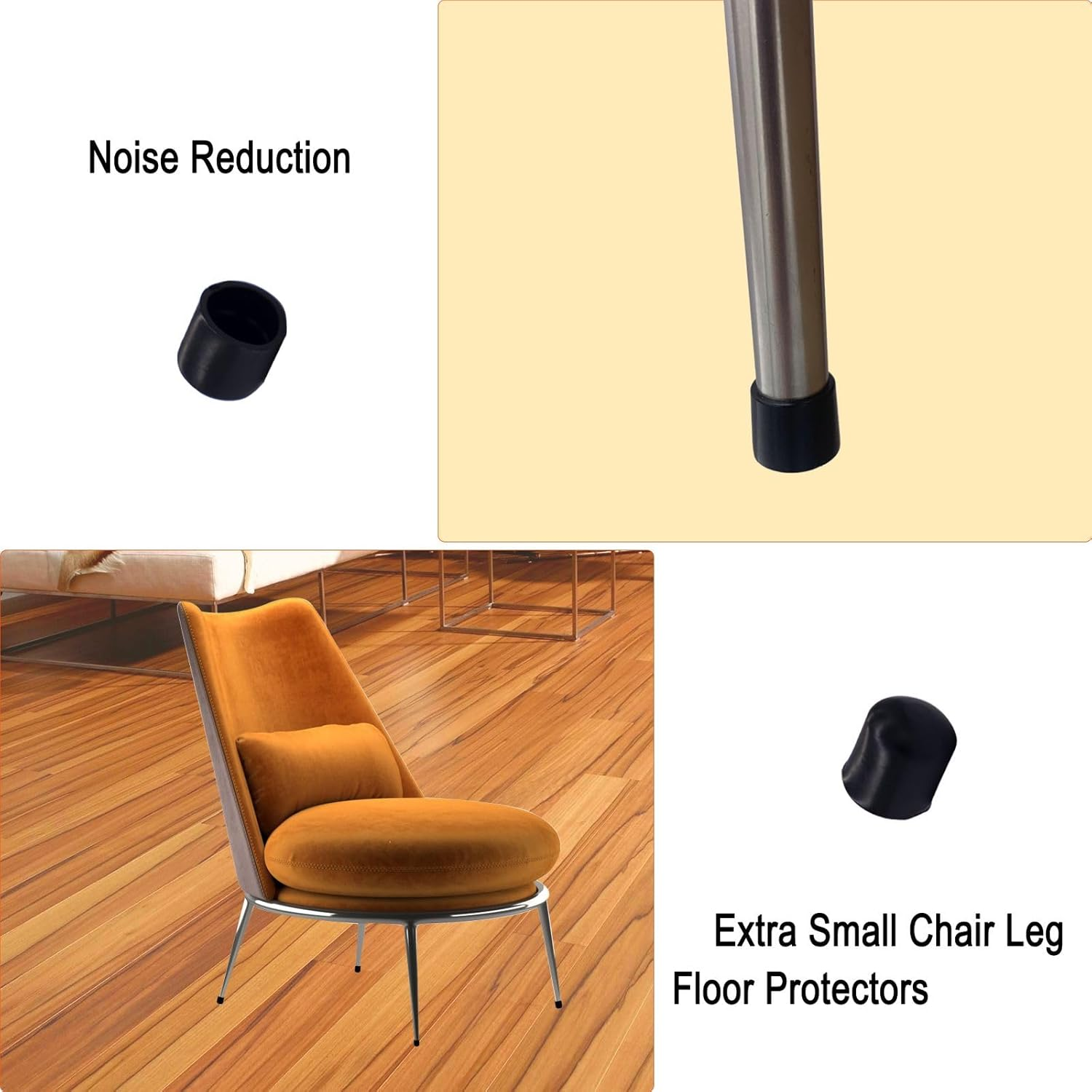Simpracon round Leg Diameter 1/2&rdquo; Extra Small Chair Leg Floor Protectors Non-Slip Chair Leg Caps Bottom Ultra Small Furniture Feet Covers for Hardwood Floors Prevent Scratches,24 PCS image number 7