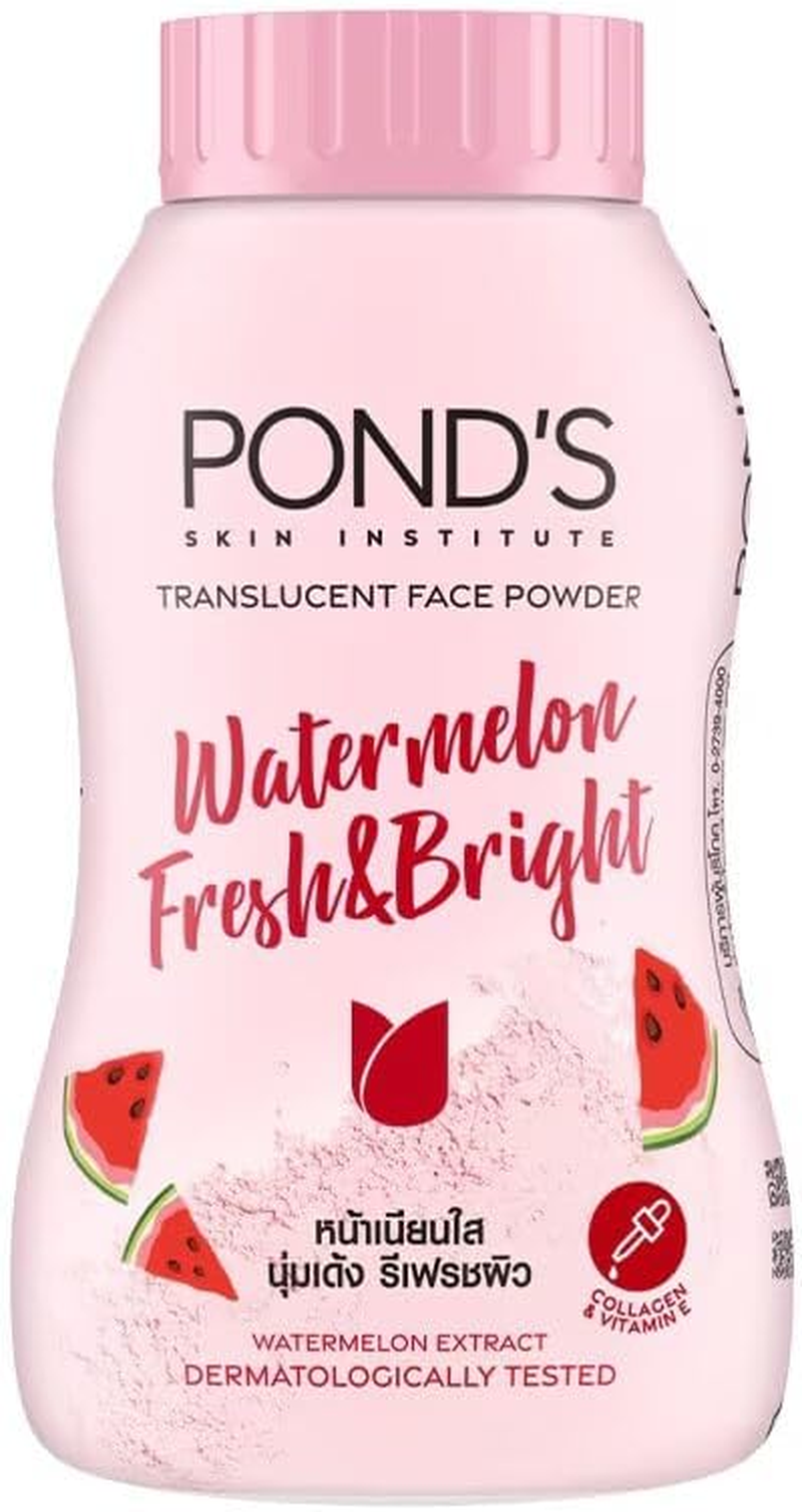 POND'S Watermelon Fresh & Bright Translucent Facial Powder for All Skin Types, 50 Gm, Rose image number 2