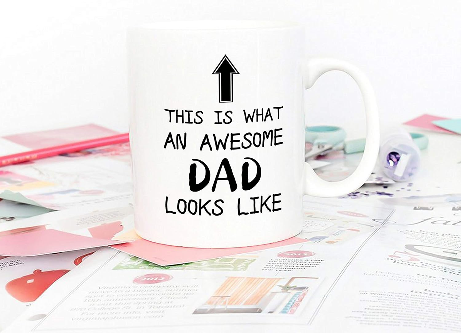 5Aup Funny Father'S Day Awesome Dad Coffee Mug Gift, This Is What an Awesome Dad Looks Like, 11Oz Novelty Cup from Daughter Son, Unique Birthday for Father Husband Men image number 3