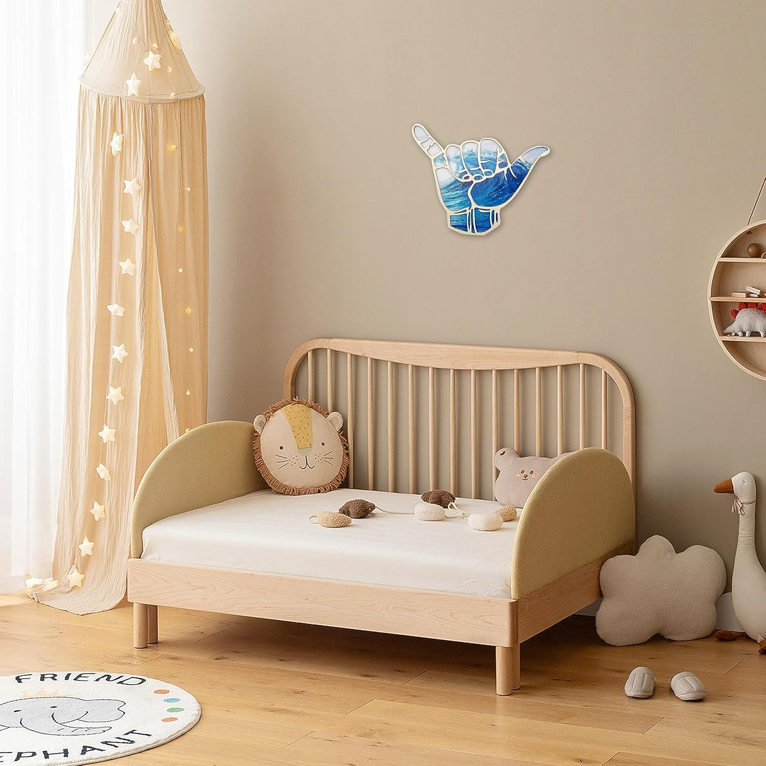 Shaka Wooden Wall Sign - Hang Loose Sign for Hawaii, Aloha, Surfer, Hand Shape Finger Nursery Room Decor - Surf Wall Decor for Home, Living Room, Kitchen, Bathroom, Bedroom Decoration image number 5