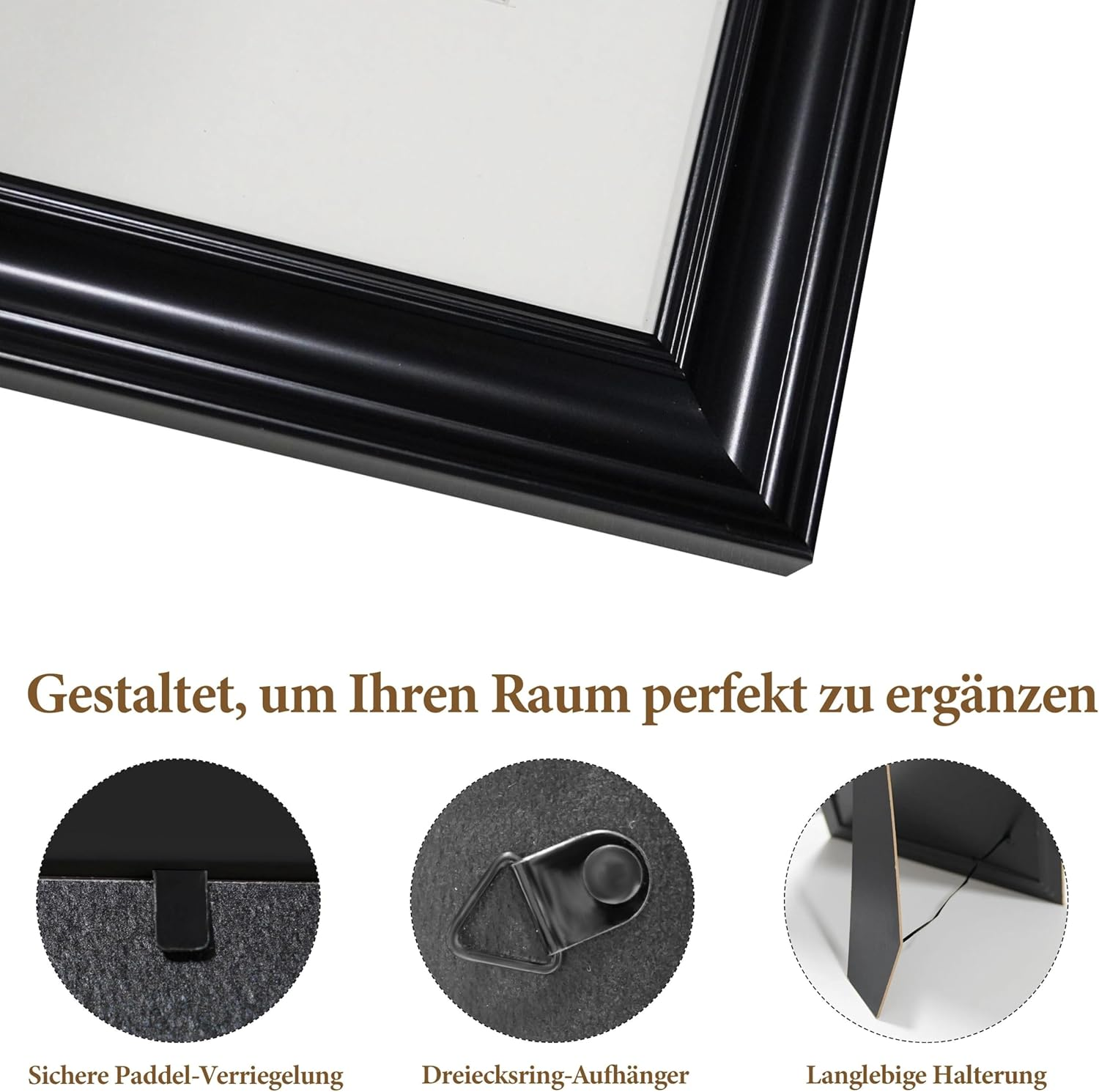 VIOLABBEY 20 X 25 Cm Black Picture Frame - Vintage Photo Frame, Fits 13 X 18 Cm with Mount or 20 X 25 Cm without Mat, for Wall Mounting or Table Decoration image number 6