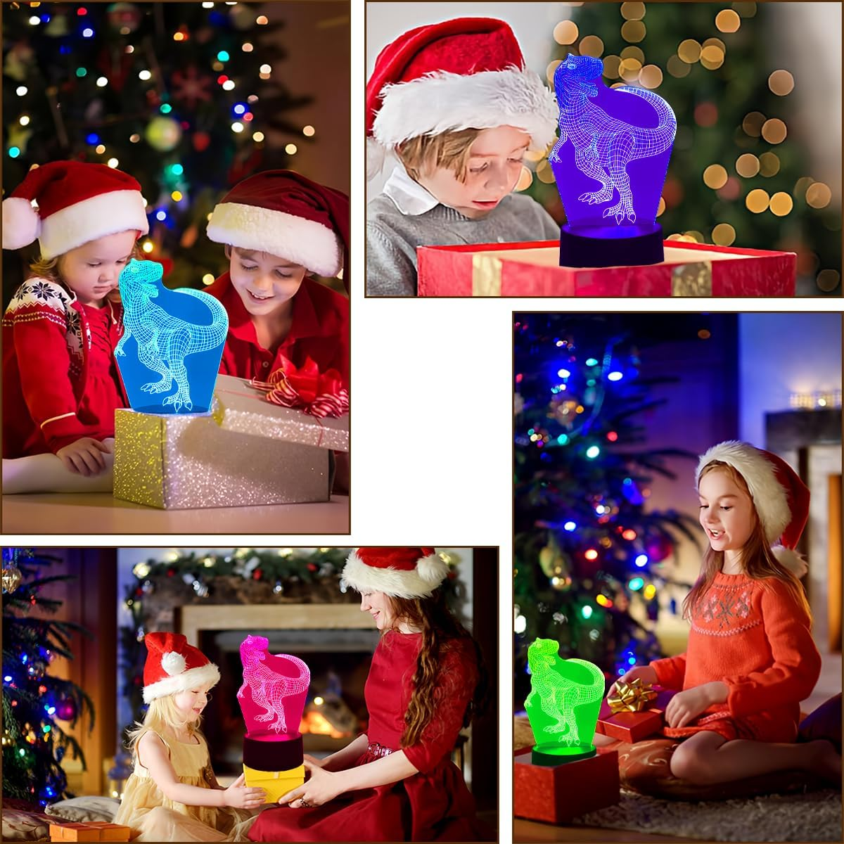 Deluisho Dinosaur Night Light, 3D Dinosaur Night Light for Children, Decorative Lamp for Children'S Room on the Dinosaur Theme, 16 Colors Warm Ambient Lights Free Switching image number 4