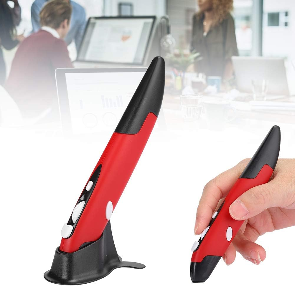 Ergonomic Mouse, USB Pen PC Parts Handwriting Mouse Pen Innovative Custom Vertical Mouse for Laptop, Computer(Red, PR-03)