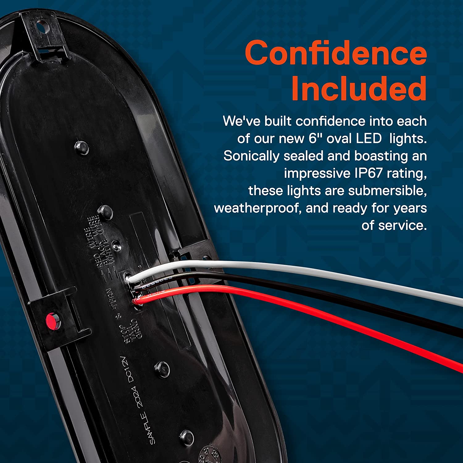 TRUE MODS 2Pc 6 Inch Amber Oval LED Trailer Tail Light Kit [DOT FMVSS 108 SAE I6P] [Surface-Mount] [IP67 Waterproof] [Park & Turn Signal] Yellow Orange Marine Trailer Lights for Boat Trailer RV Trucks