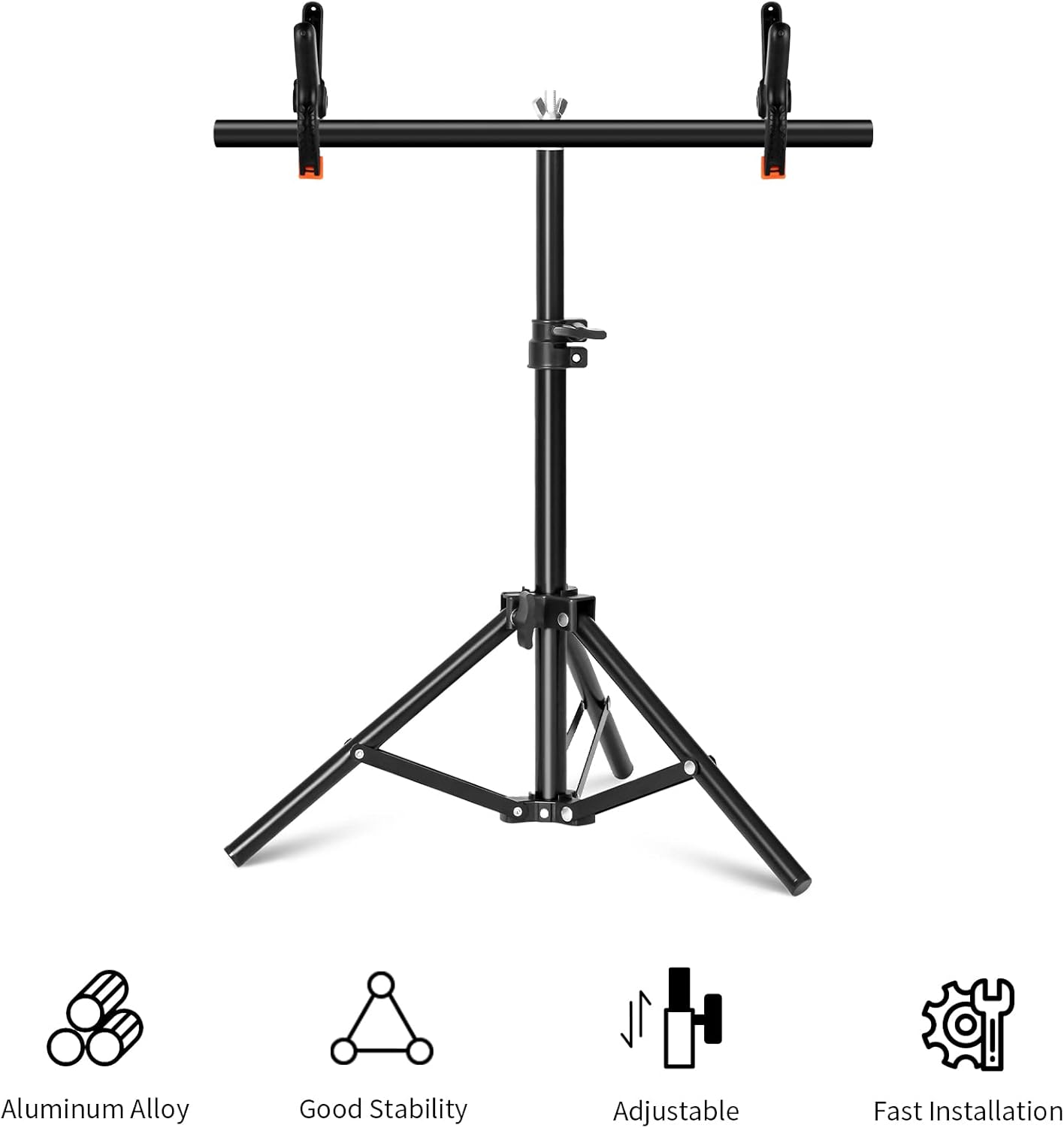 Selens 70X102Cm T-Shape Photo Backdrop Stand Poles Background Support Photography with Clamp Clips Portable Adjustable for Backdrop Product Props Photo Studio Shooting