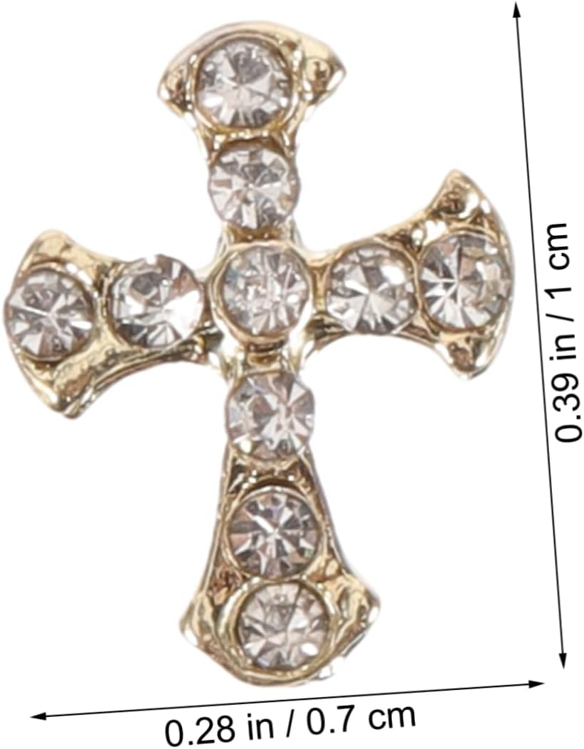 PLAFOPE 80Pcs Cross Nail Charms Nail Gems Alloy Cross Charms for Stylish for Home and Professional Use image number 5