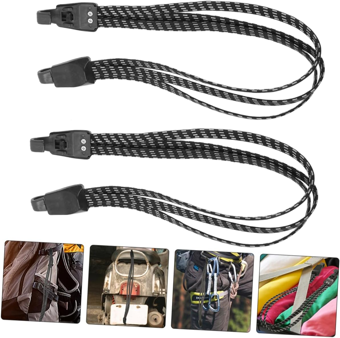 OSOLADY Utility Luggage Strap 2Pcs Wear-Resistant Packing Straps Adjustable Travel Bind Belt for Outdoor Gear and Bicycles image number 1