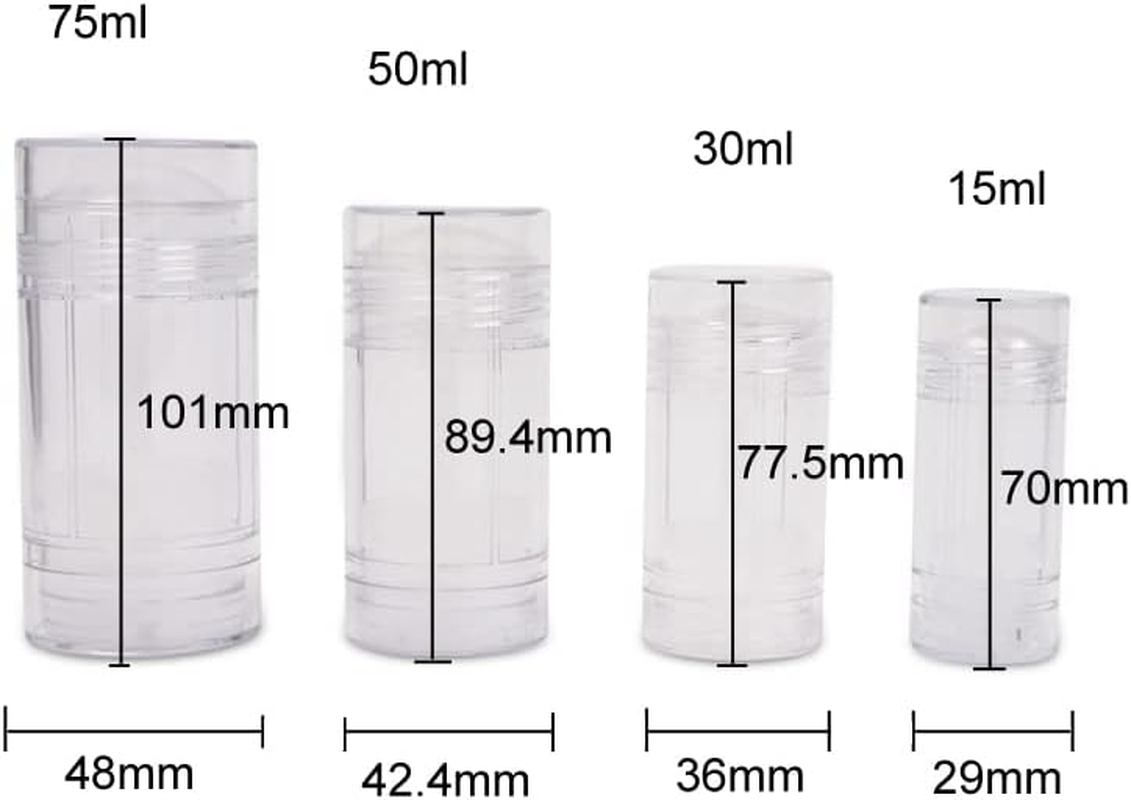 4 Pieces 15Ml Clear Empty Deodorant Containers Twist-Up Deodorant Containers Empty Deodorant Tubes Bottom Filling Deodorant Bottles for DIY Cosmetic Lip Balm Tubes image number 4