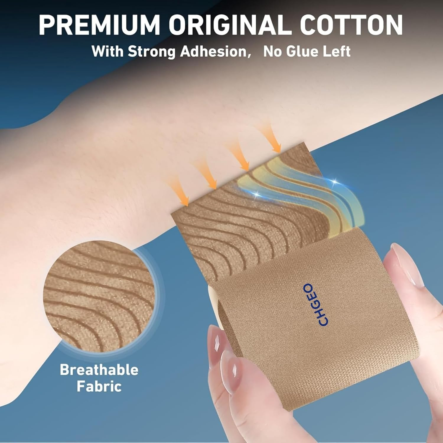 Kinesiology Tape for Shoulder & Knee Pain Relief - 12 Pack Precut Waterproof Athletic Tape, Breathable Elastic Support for Muscle, Joint, Sports Injury image number 5