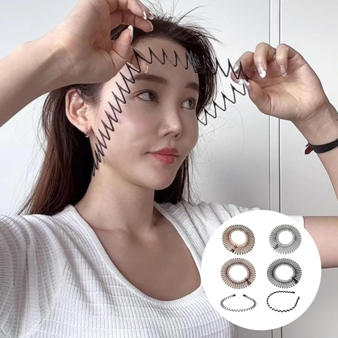 XUKZIMA Set of 6 Stretch Hair Combs, Fully Circular Stretch, Flexible Plastic, Headband Hair Band Holder