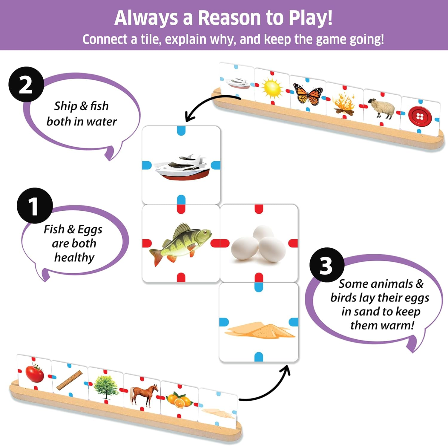 Chalk and Chuckles Board Game - Why Connect, Fun Logical Family Game for Kids Age 6-12 Years, Learning & Educational Toys, Gifts for Boys, Girls 7, 8, 9, 10 Years image number 2