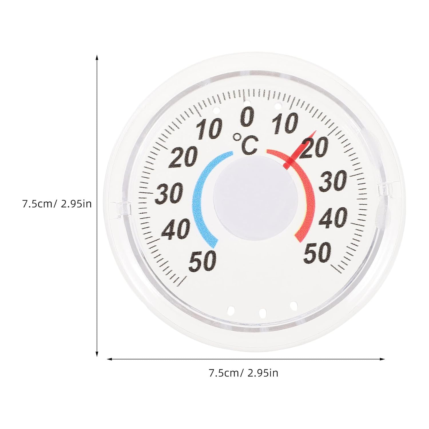 TEHAUX 3Pcs Wooden Wall Thermometers Indoor Hanging Temperature Gauges Dual Scale Fahrenheit Celsius for Home School Shop with Design Silver image number 2