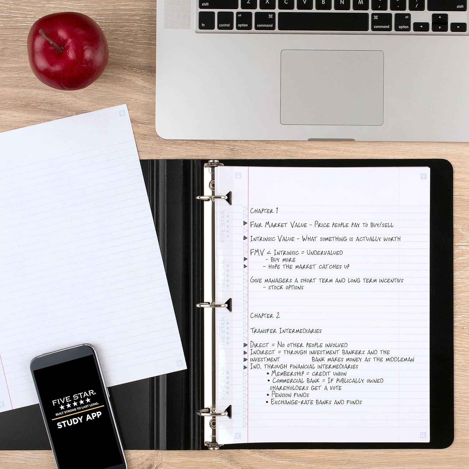 Five Star Loose Leaf Paper + Study App, 4 Pack, Notebook Paper, College Ruled Filler Paper, Reinforced, 8.5 X 11, 80 Sheets per Pack (170024-Ecm),White image number 3